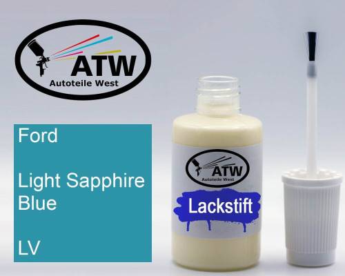 Ford, Light Sapphire Blue, LV: 20ml Lackstift, von ATW Autoteile West.